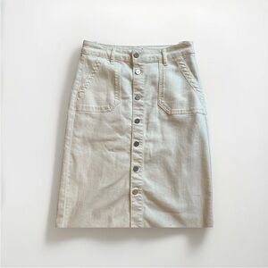 PAIGE Cream Button-Front A-Line Skirt Size 28